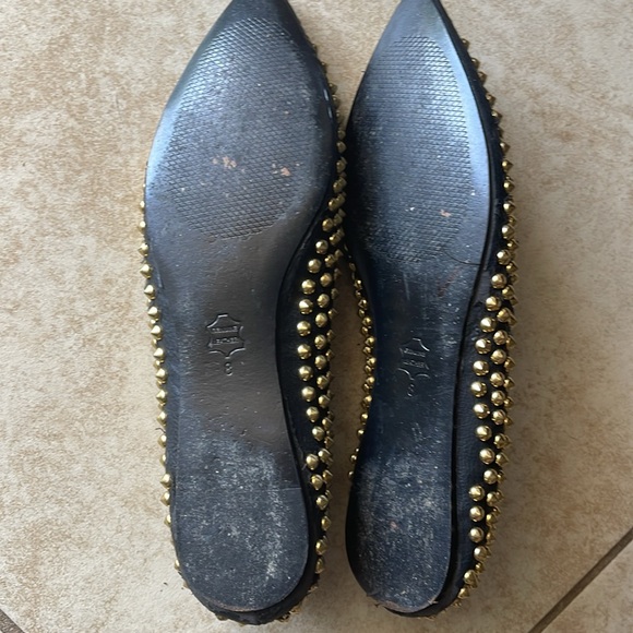 Steve Madden Black and Gold Studded Women's Flats - Picture 3 of 4